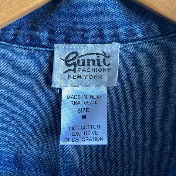 Gunit Fashions Vintage Y2K Embroidered Button Down Denim Top M - Picture 6 of 6